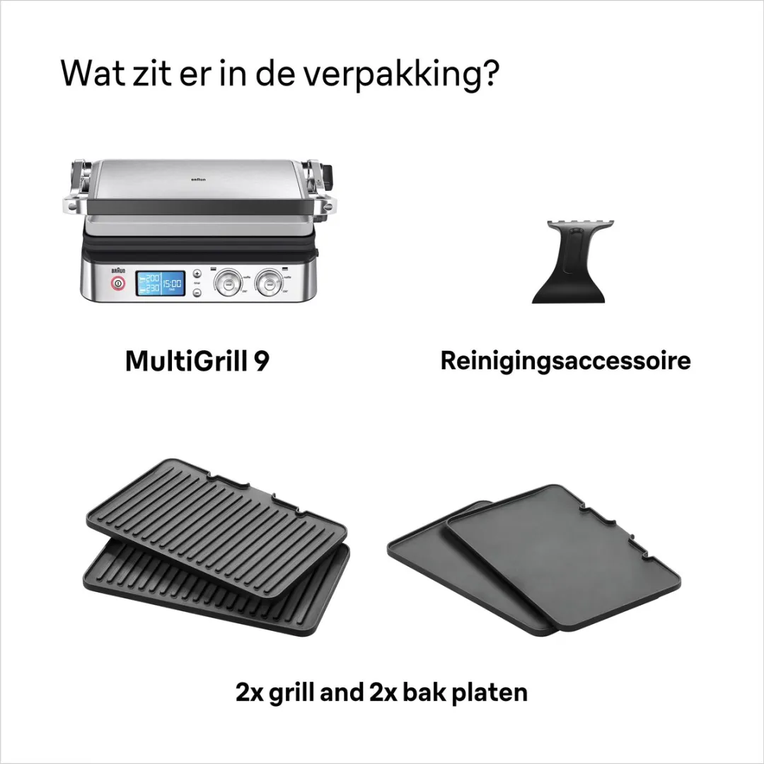 Braun MultiGrill 9 CG9043 Contactgrill - 2000W - 2 Platen - afbeelding 6 van 6