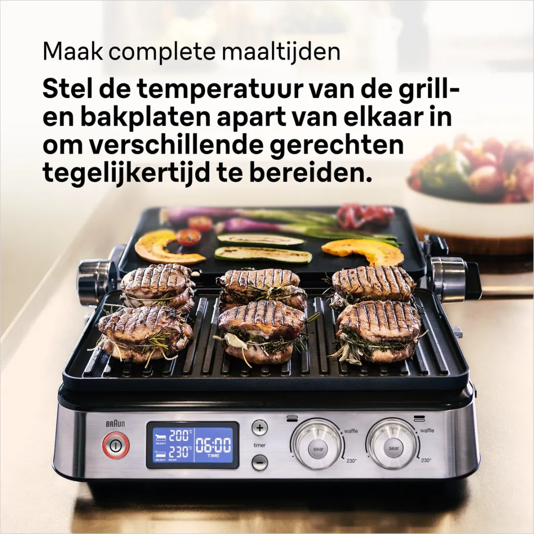 Braun MultiGrill 9 CG9043 Contactgrill - 2000W - 2 Platen