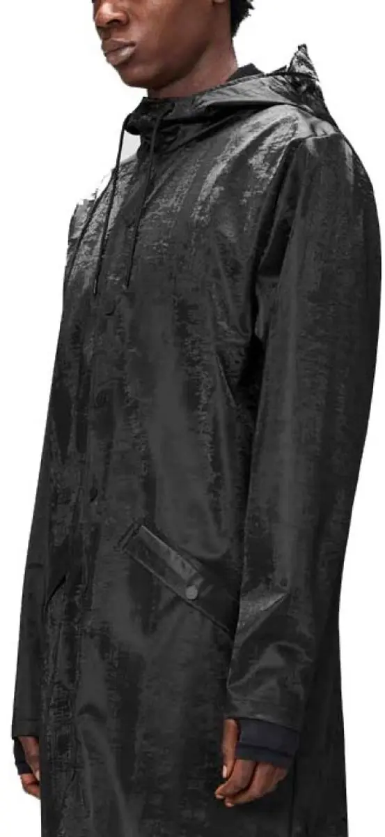 RAINS 12020R LONG JACKET W3 Zwart S EU