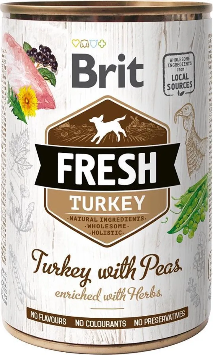 Brit Fresh Turkey with Peas Volwassen Kattenvoer 400g