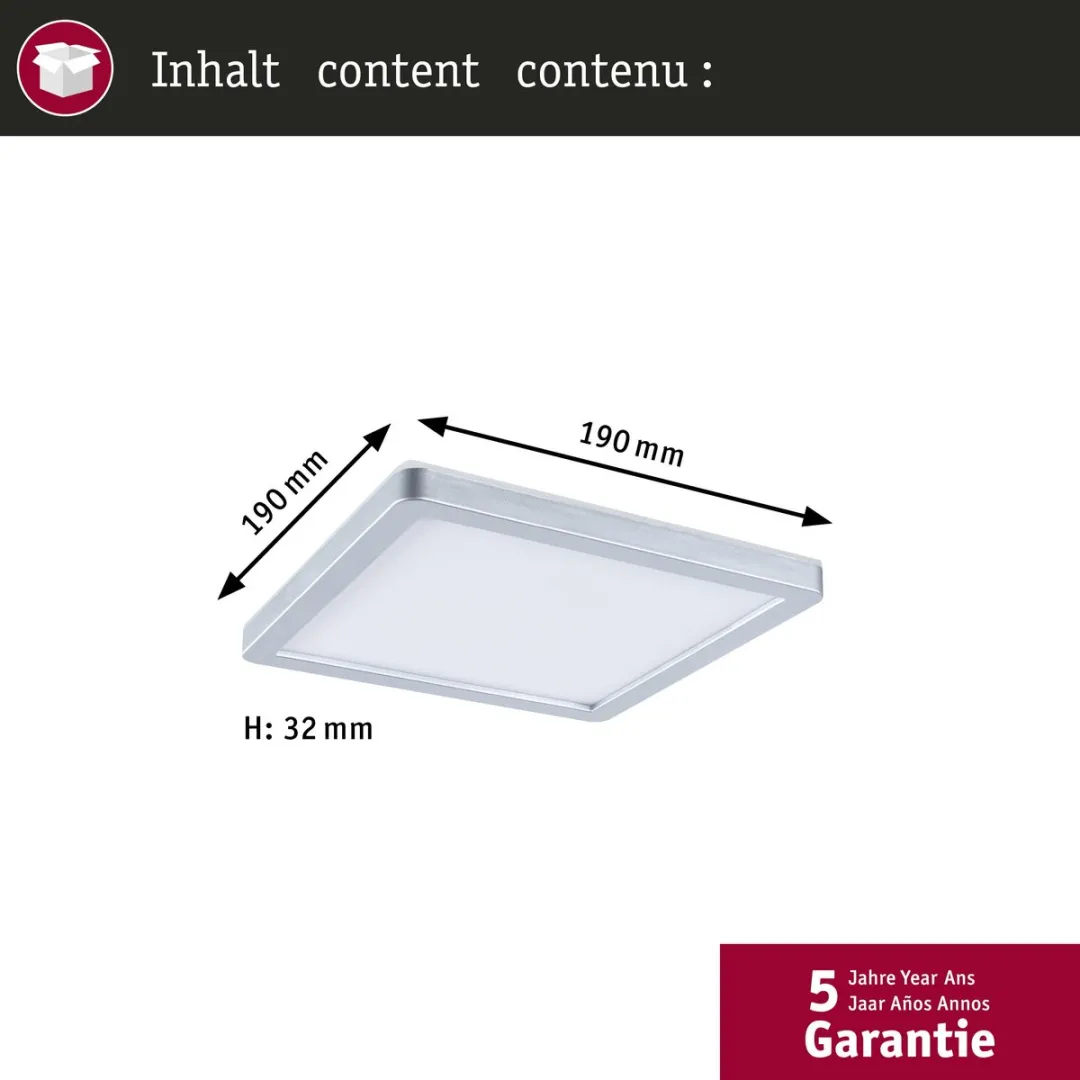 Paulmann Atria Shine LED-paneel 8W 1160lm 3000-6500K - Chroom mat - afbeelding 6 van 6