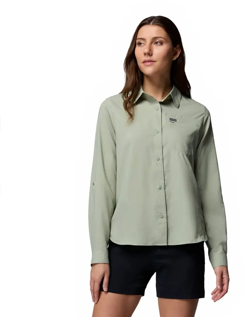 Columbia Silver Ridge™ Utility Ii T-shirt Met Lange Mouwen Groen XS Vrouw