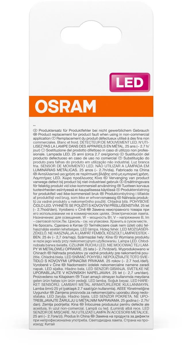 Osram LED Star A75 Bewegingsmelder 10W E27 - 1055lm Koel wit Mat