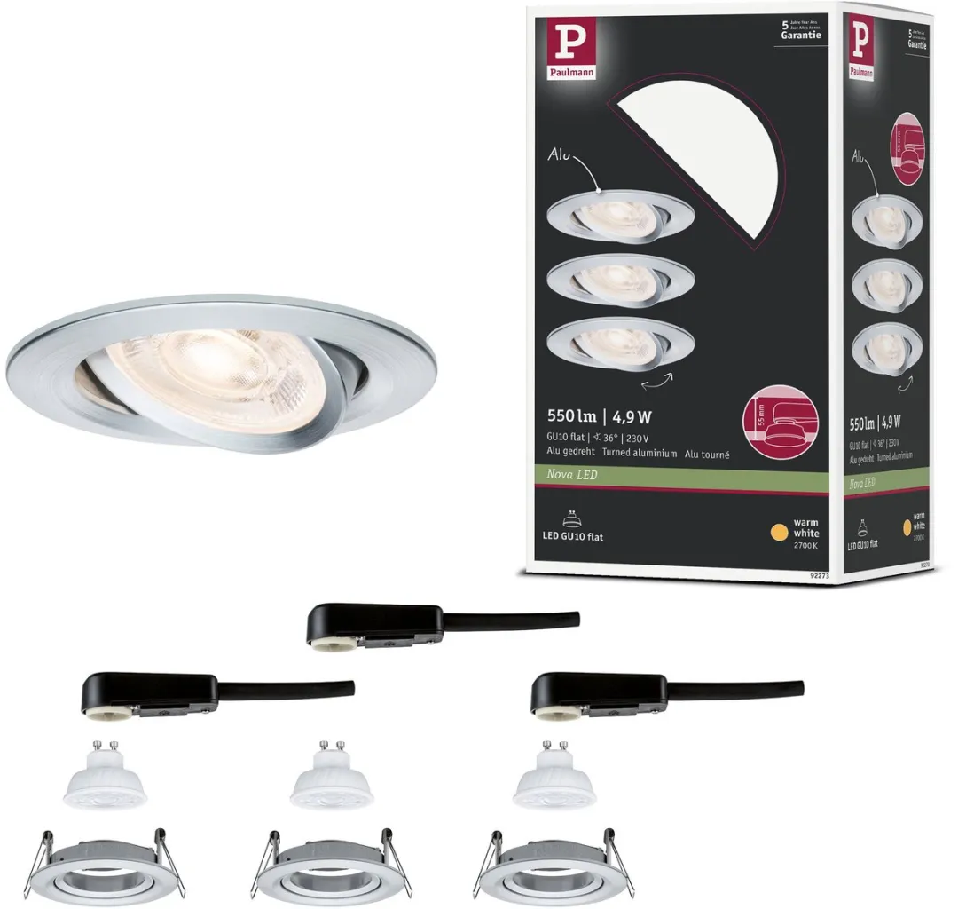 Paulmann Nova GU10 Flat LED-inbouwlamp 3x4,9W 1650lm