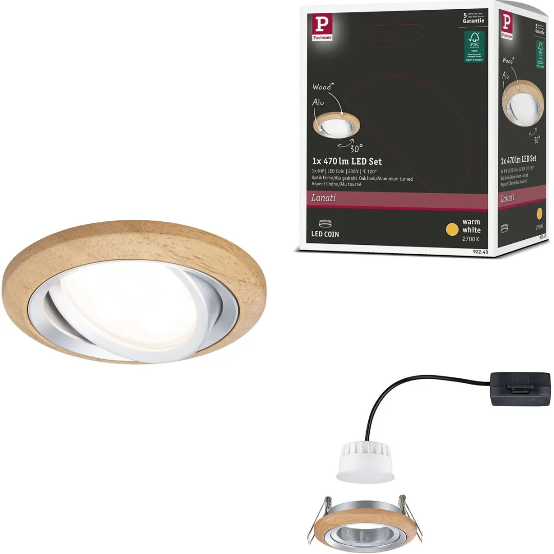Paulmann Lanati LED-inbouwspot 6W 470lm 2700K