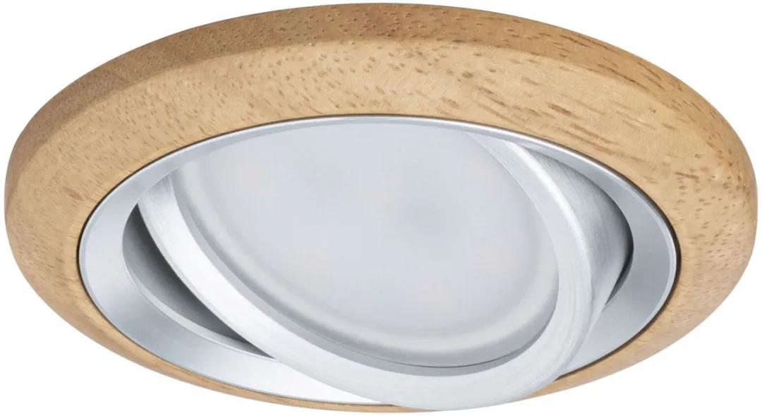 Paulmann Lanati LED-inbouwspot 6W 470lm 2700K - 84mm Geoliede eikenkleur