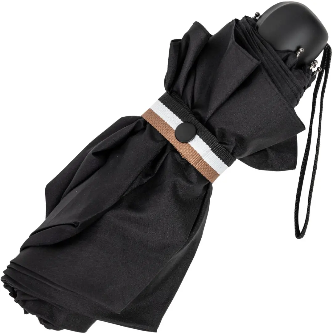 HUGO BOSS Iconic Mini Paraplu - 90cm - Zwart - afbeelding 6 van 6