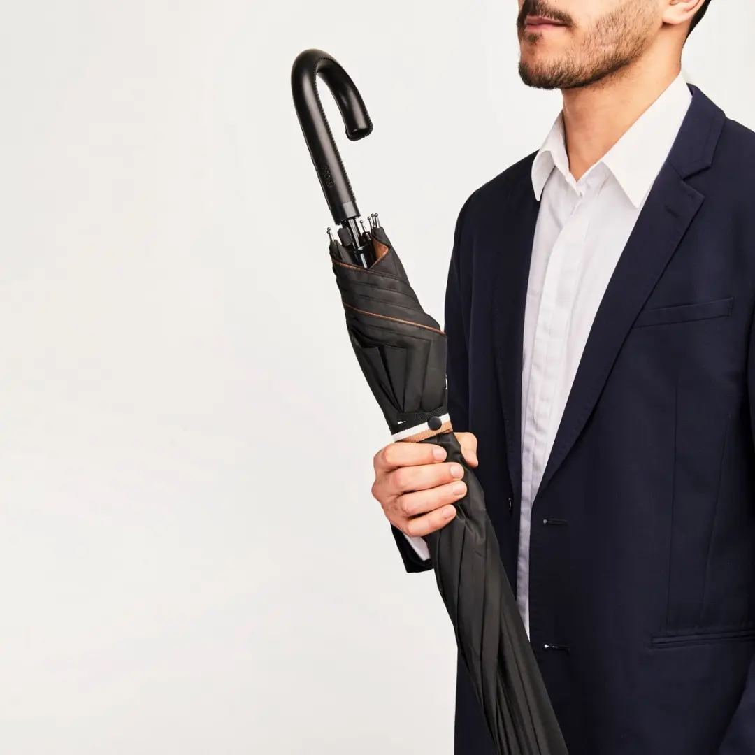 Hugo Boss City Umbrella Paraplu HUN321A - 108cm - Zwart - afbeelding 4 van 6