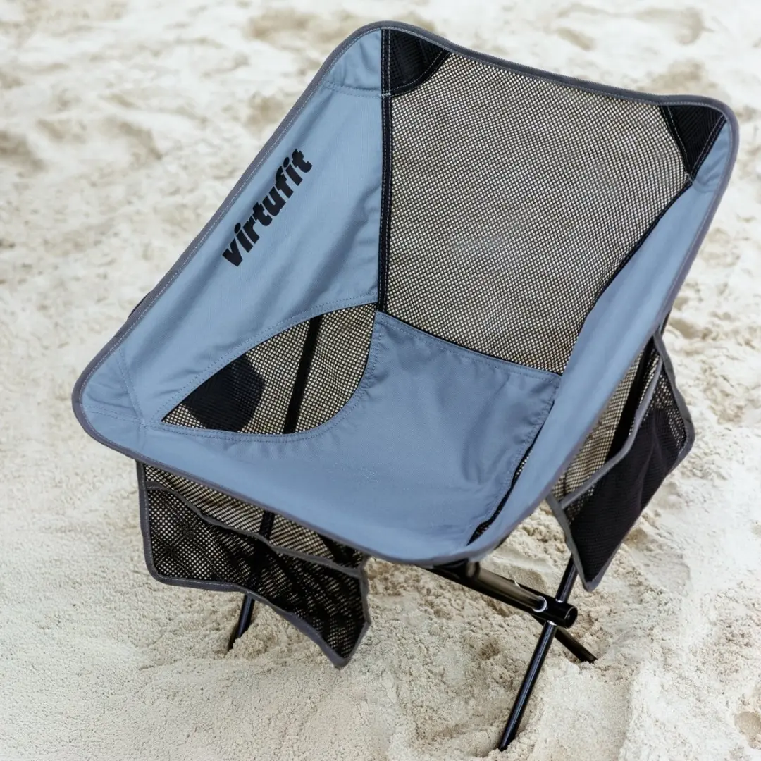 VirtuFit Camping Stoel Compact - Set van 2 - Grijs - afbeelding 4 van 6