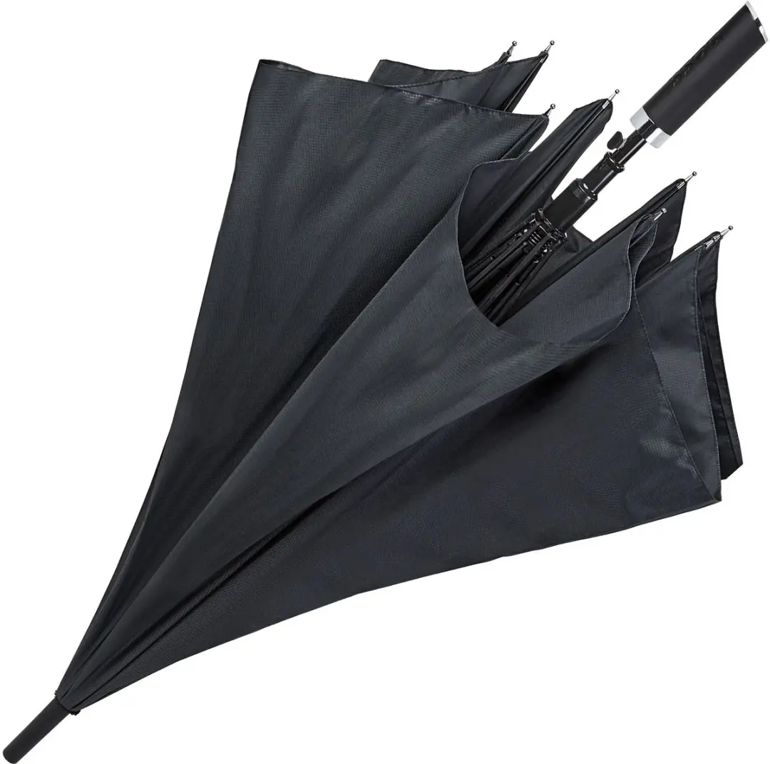 HUGO BOSS Loop Golf Paraplu - 130cm - Zwart - afbeelding 2 van 6