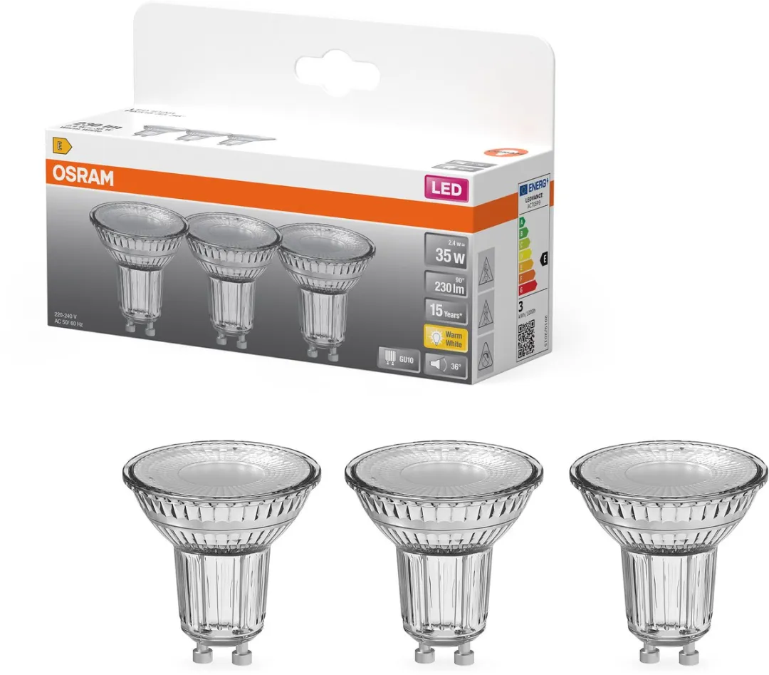 Osram LED Spot Reflector Star PAR16 35 2700K GU10 - 2,4W - 3 Stuks - afbeelding 5 van 6