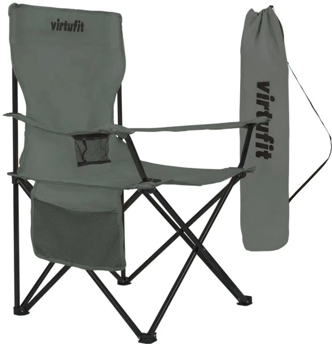 VirtuFit Opvouwbare Camping Stoel - Set van 2 - Grijs - afbeelding 4 van 6