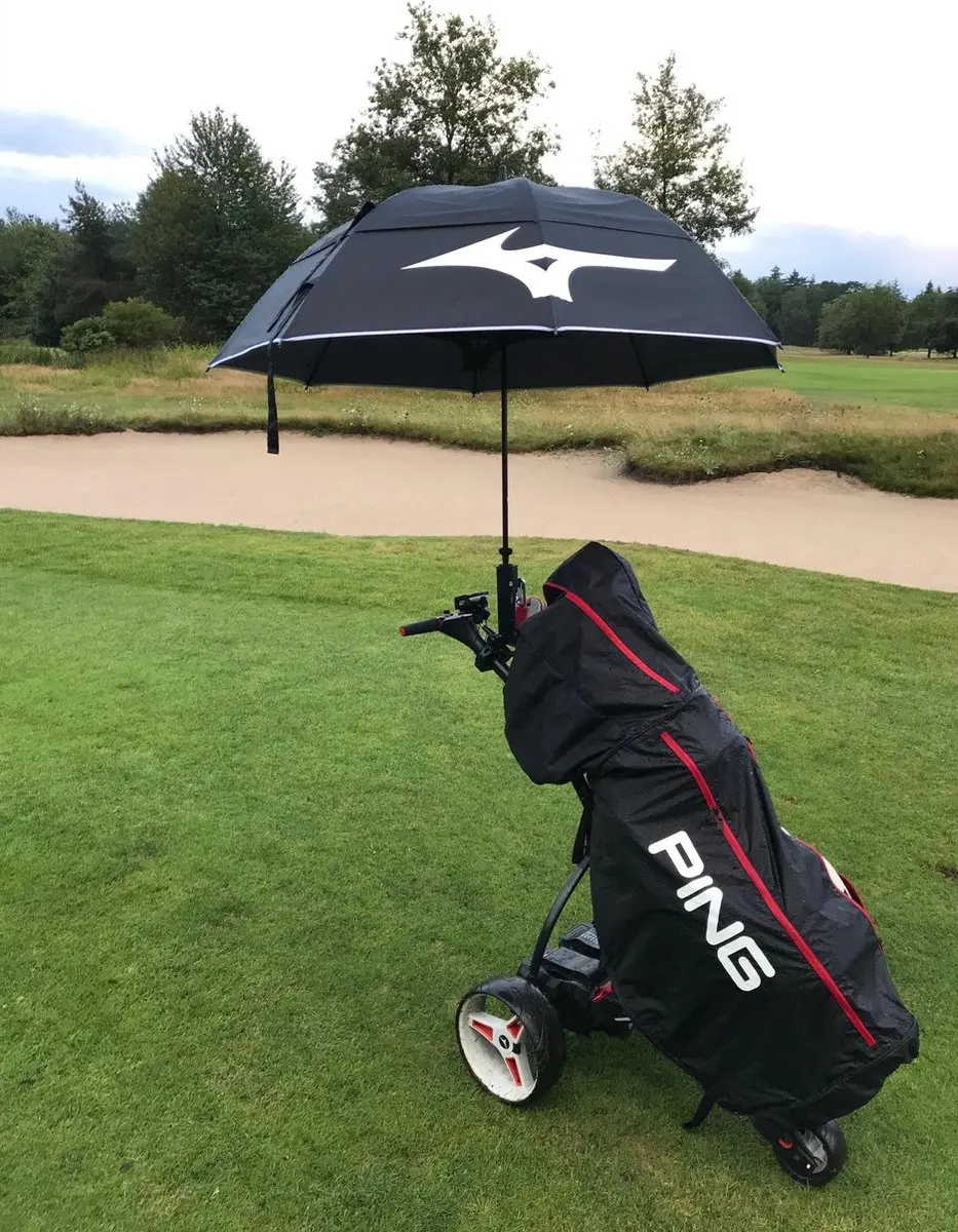 Mizuno Tour Twin Canopy Golfparaplu - 55cm - Blauw/Wit - afbeelding 5 van 6