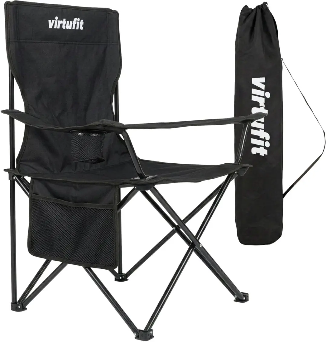 VirtuFit Opvouwbare Campingstoel - Set van 2 - Zwart - afbeelding 6 van 6