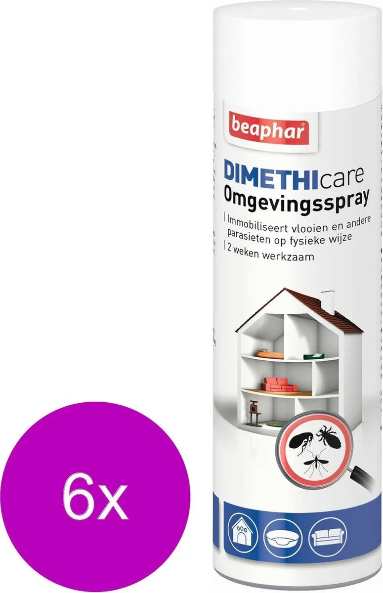 Beaphar Dimethicare Omgevingsspray 6x400ml - Anti vlooien/teken