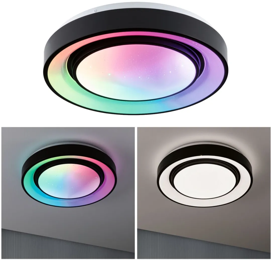 Paulmann Rainbow LED Plafondlamp 750lm RGBW - Zwart/Wit