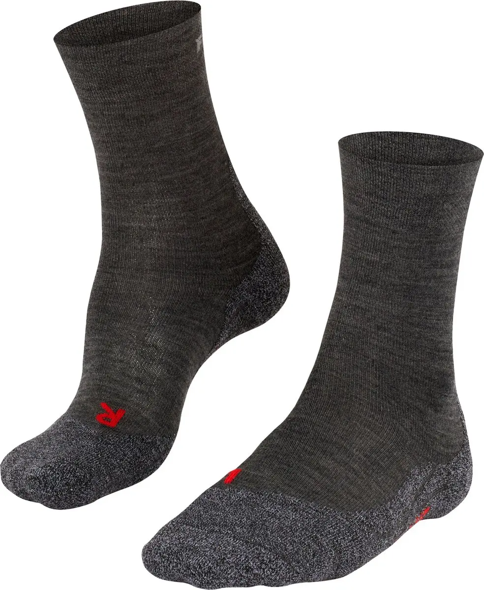 FALKE TK2 Sensitive anti-blaar dik wol functioneel materiaal wandelsokken dames grijs - maat 35-36