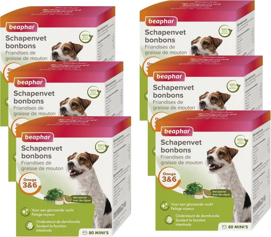 Beaphar Schapenvetbonbons Zeewier - 6 Mini - afbeelding 6 van 6