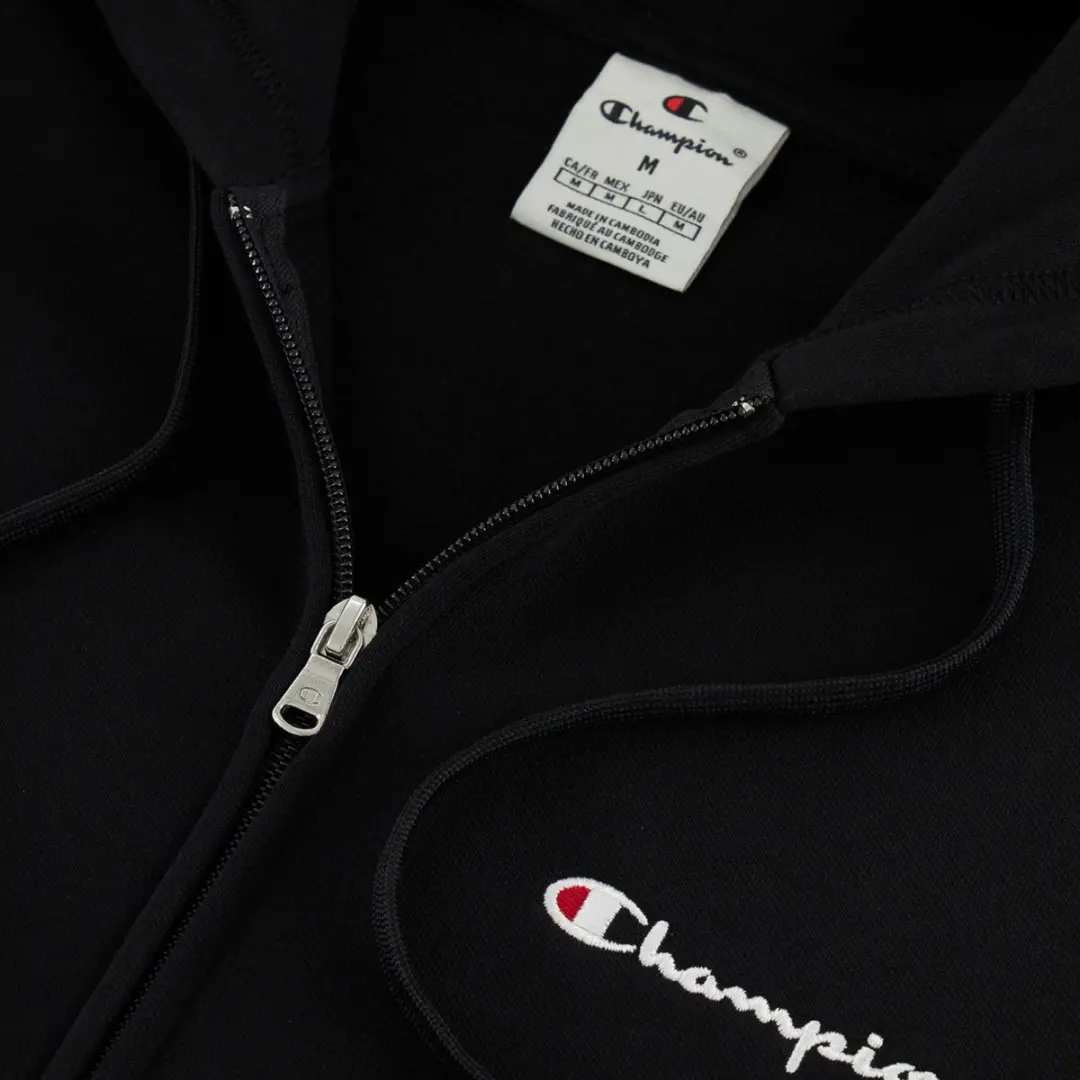 Champion Full Zip Hoodie Heren - Zwart - S - afbeelding 3 van 4