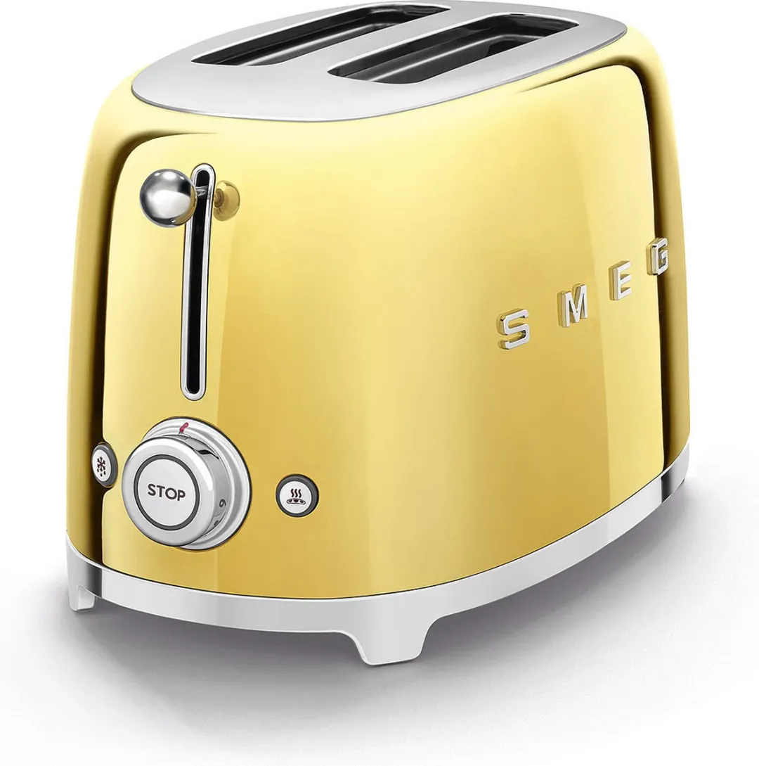Smeg TSF01GOEU Broodrooster 2x2 - 950W - Goud
