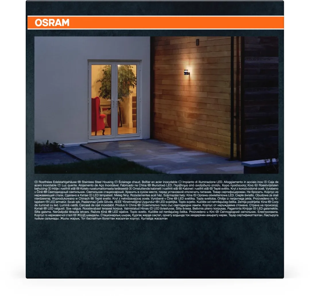 Osram Endura Style Cylinder Wandlamp 6W - 660lm - IP44 - Staal - afbeelding 6 van 6