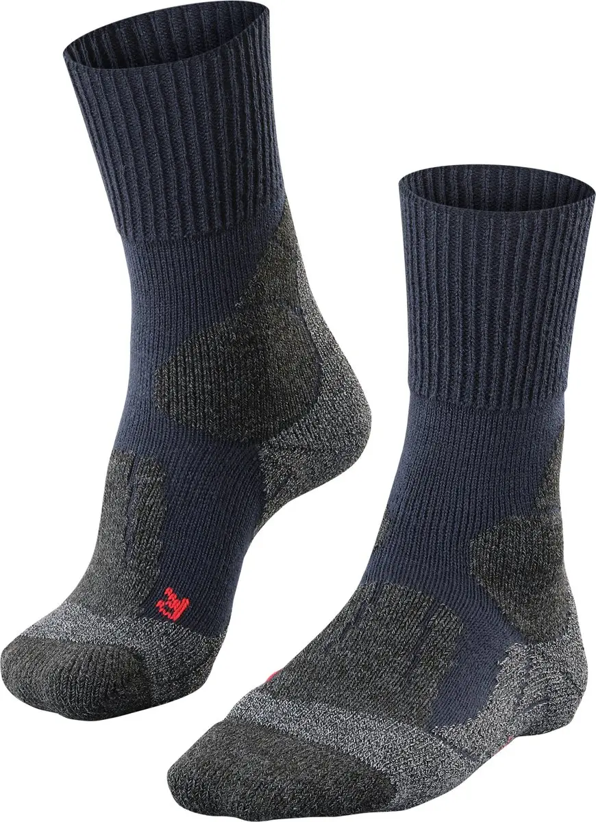 FALKE TK1 anti-blaar dik wol functioneel materiaal wandelsokken heren blauw