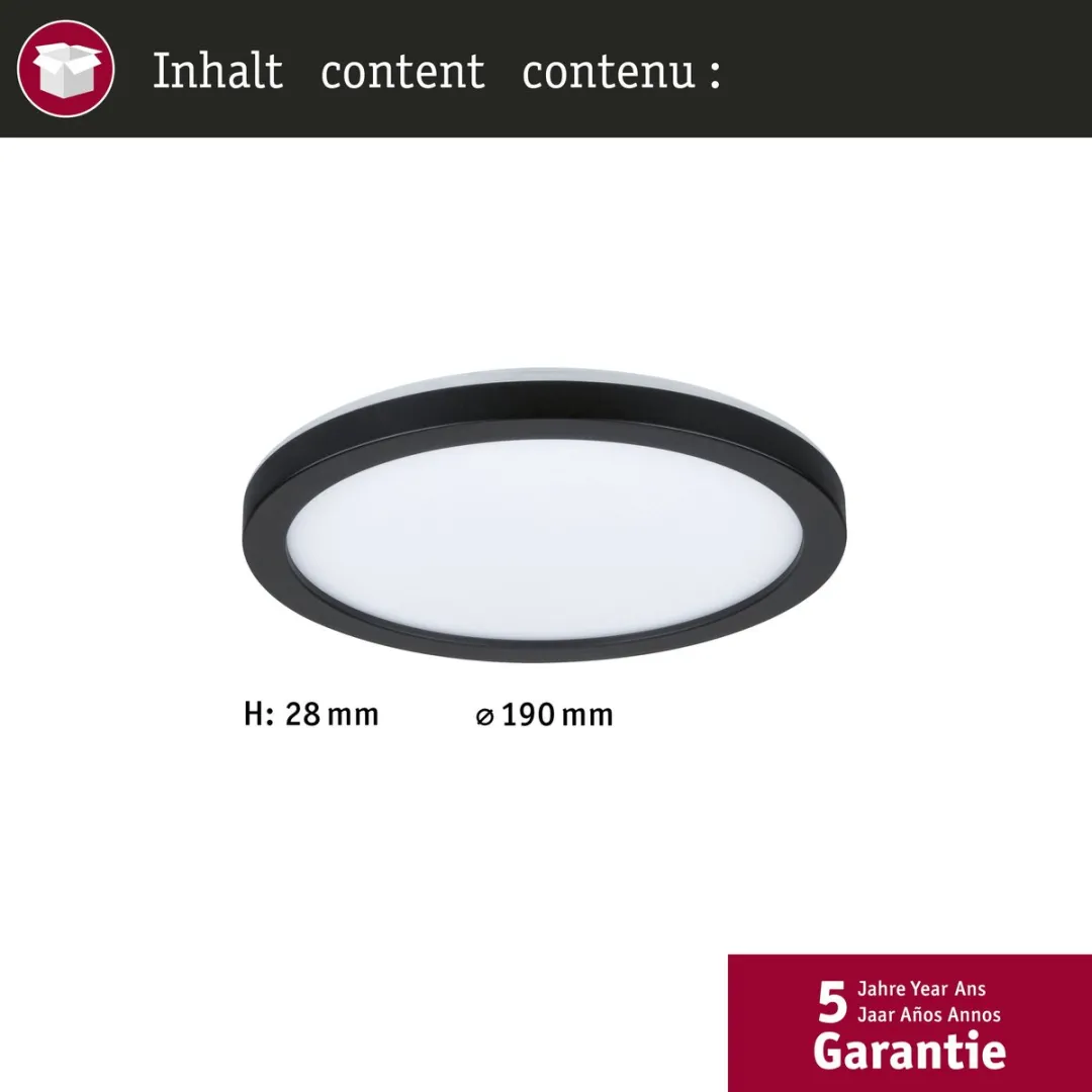 LED-paneel Atria Shine Backlight rond 190mm 11,2W 850lm 4000K Zwart