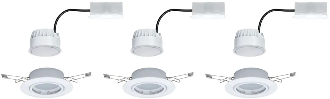 Paulmann Base Coin Basisset LED-inbouwlamp 3x5W 370lm 90mm - 3000K Wit