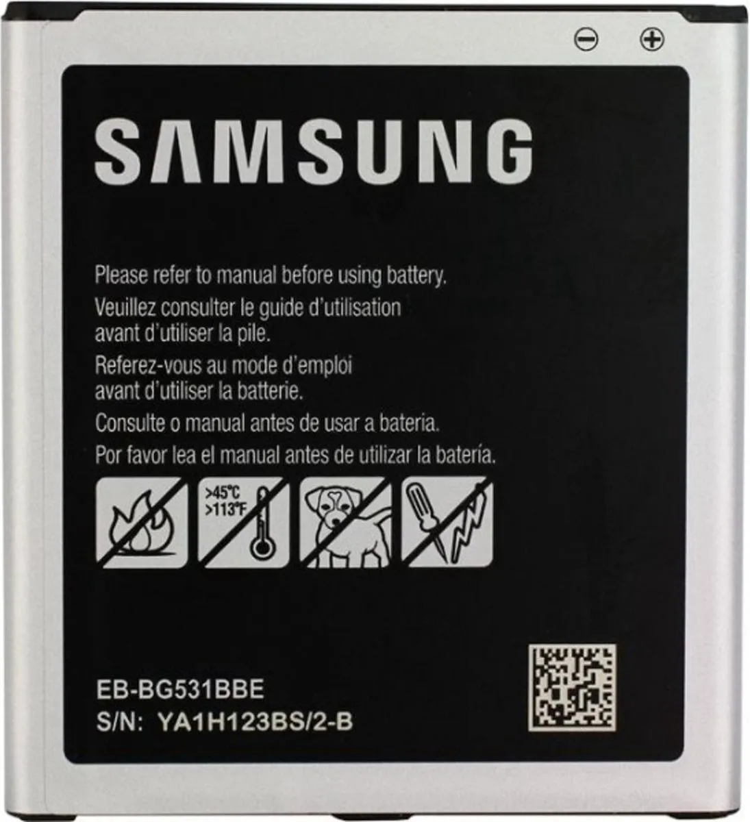 Samsung, Batterij Geschikt voor Samsung Galaxy J3/ J5 origineel eb-bg531bbe 2600mah, Zwart