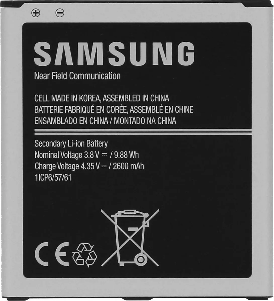 Samsung, Batterij Geschikt voor Samsung Galaxy J3/ J5 origineel eb-bg531bbe 2600mah, Zwart