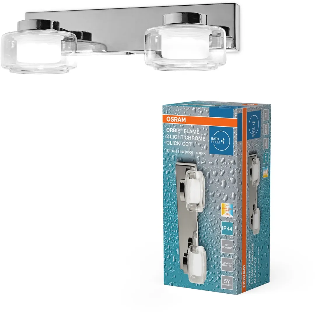 Osram Orbis Flame Wandlamp LED 11W 700lm - Chroom - Instelbare kleurtemperatuur