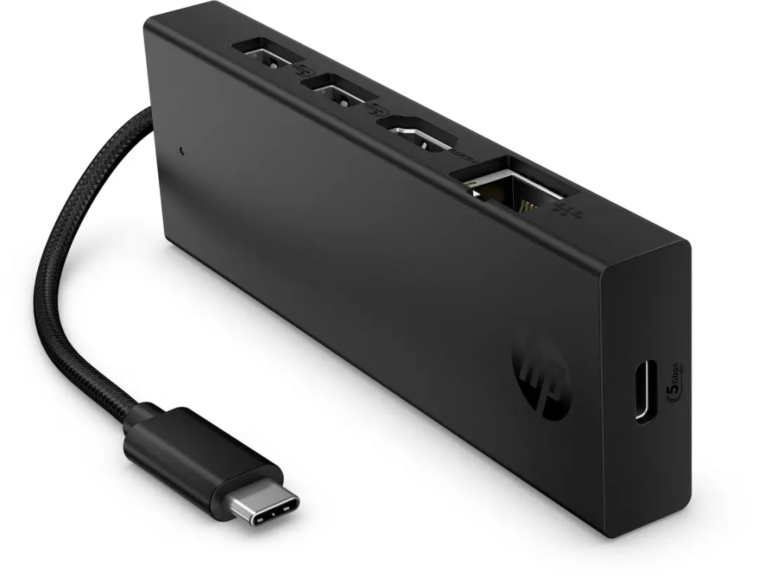 HP Portable USB-C 4K HDMI Hub BR1U0UT - Zwart - afbeelding 4 van 6