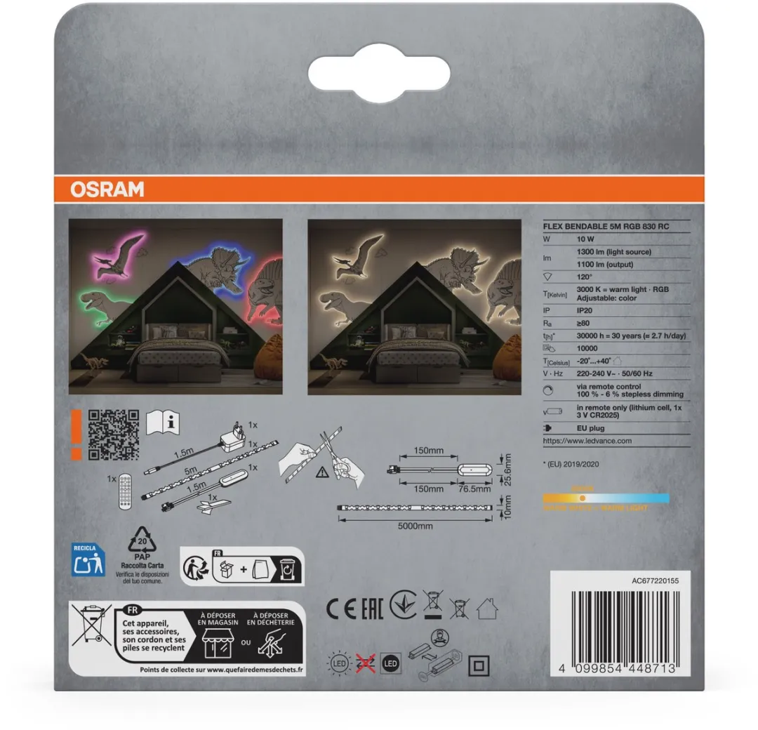 Osram Flex Bendable RGBW LED Strip 5m - met afstandsbediening