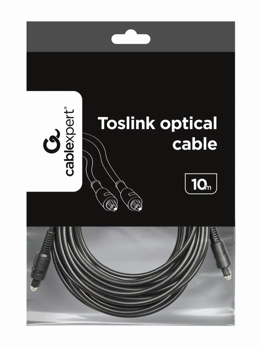 Cablexpert CC-OPT-10M Optische Audiokabel 10m - Zwart - afbeelding 3 van 6
