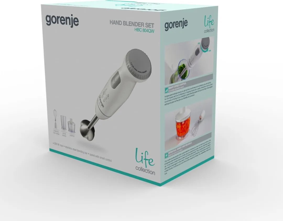 Gorenje HBC804QW Staafmixer Set 800W - 4 Snelheden - Wit