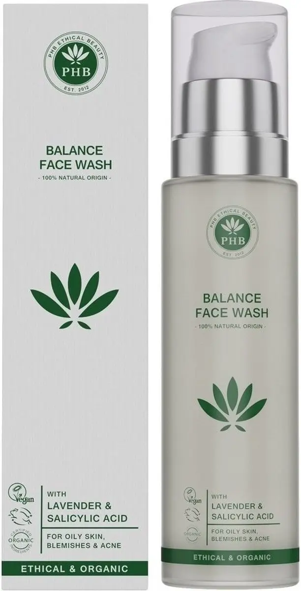 Phb Ethical Beauty Cleansers Balance Face Wash Gel Vette Huid/acne 100ml - afbeelding 3 van 3