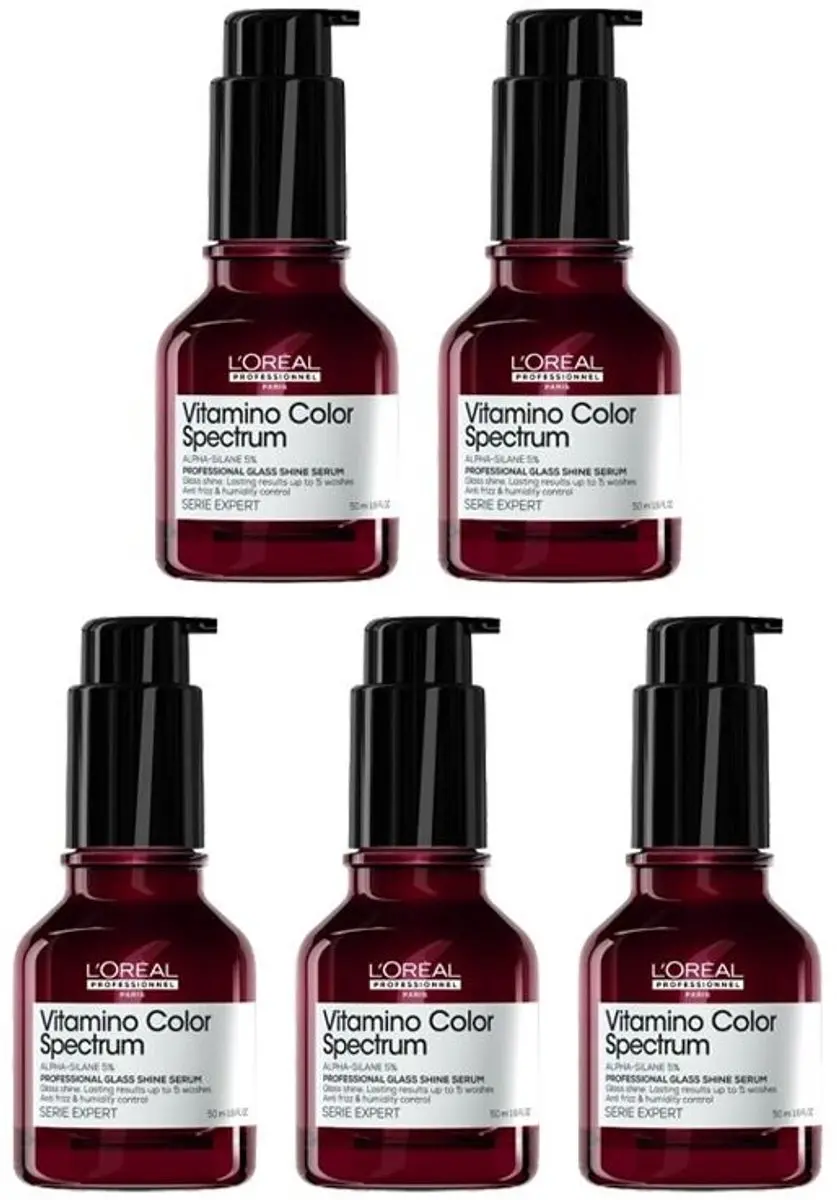 5x L'Oréal Professionnel Vitamino Color Spectrum Glass Shine Serum 50ml