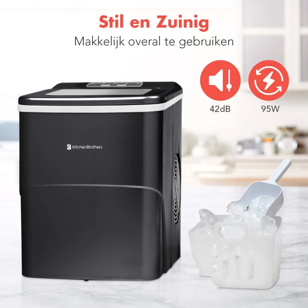 KitchenBrothers KB719 IJsblokjesmachine 12kg/24u - Zwart