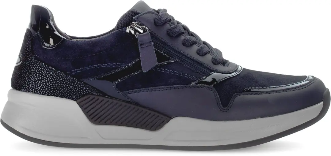 GABOR ROLLINGSOFT DAMES SNEAKERS DK.BLAUW 76.957.46 SAMT/FOULARD/LACK DARK-BLUE