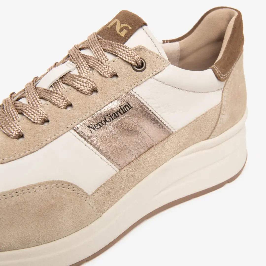 Sneaker Nerogiardini Velour Velvet Milk 1039 Lunare Taupe Grijs Velour Malt