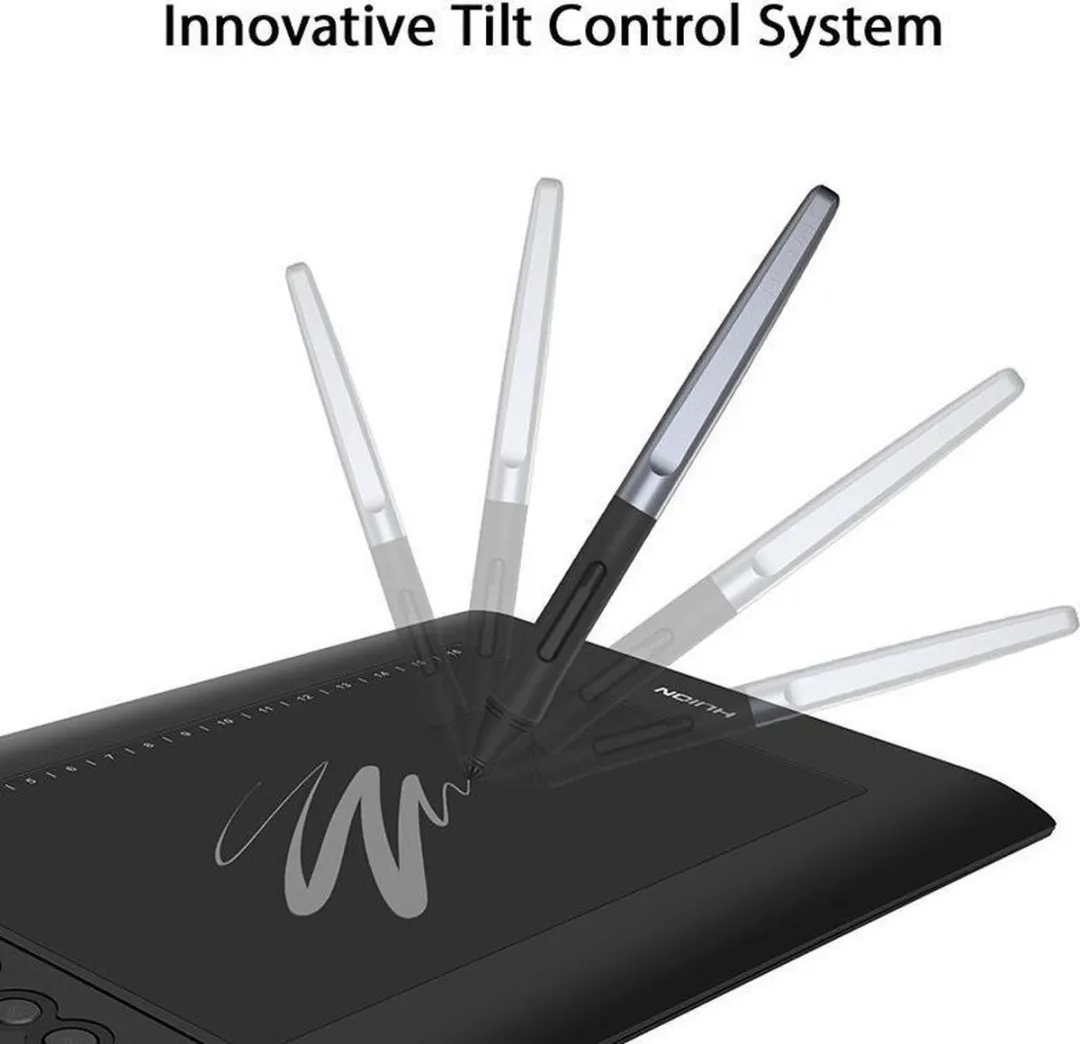 Huion® H610 Pro V2 Tekentablet - 8192 niveaus - Drawing tablet - Tilt control - Grafische tablet - 266PPS + 5080LPI - Rechts- en linkshandig