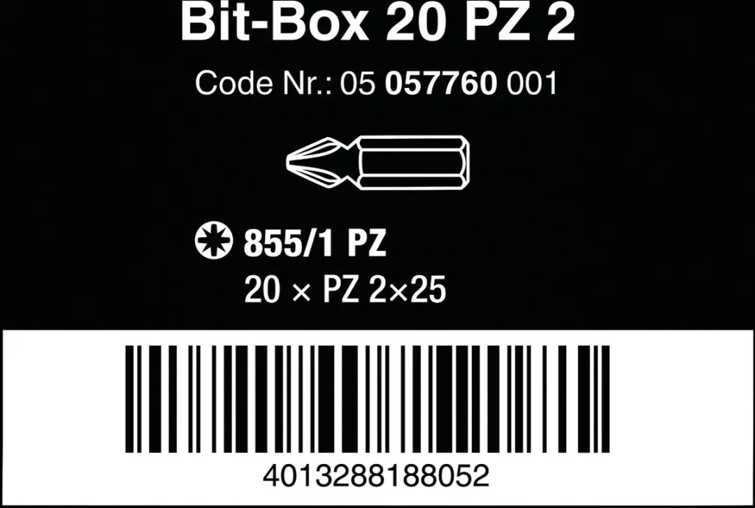Wera 05057760001 Bit-Box Pozidriv PZ2 - 20-delig