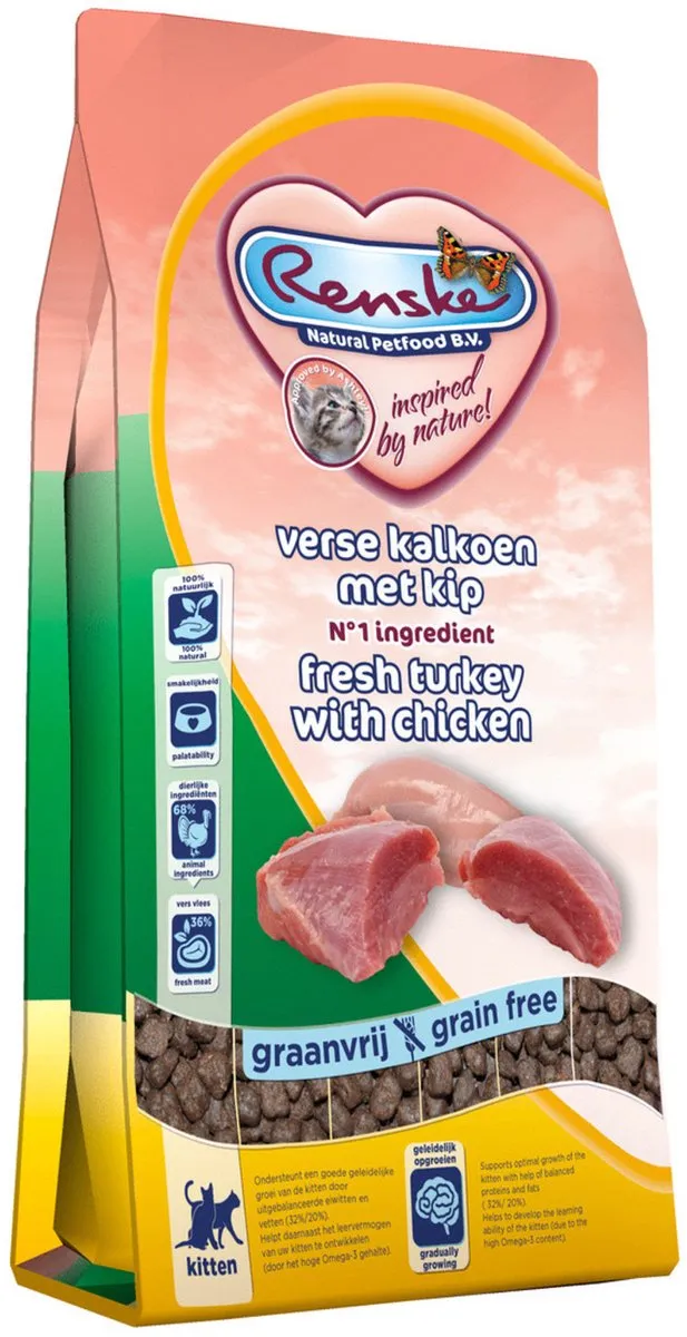 Renske Kitten Verse Kalkoen & Kip 400g - 2 Stuks