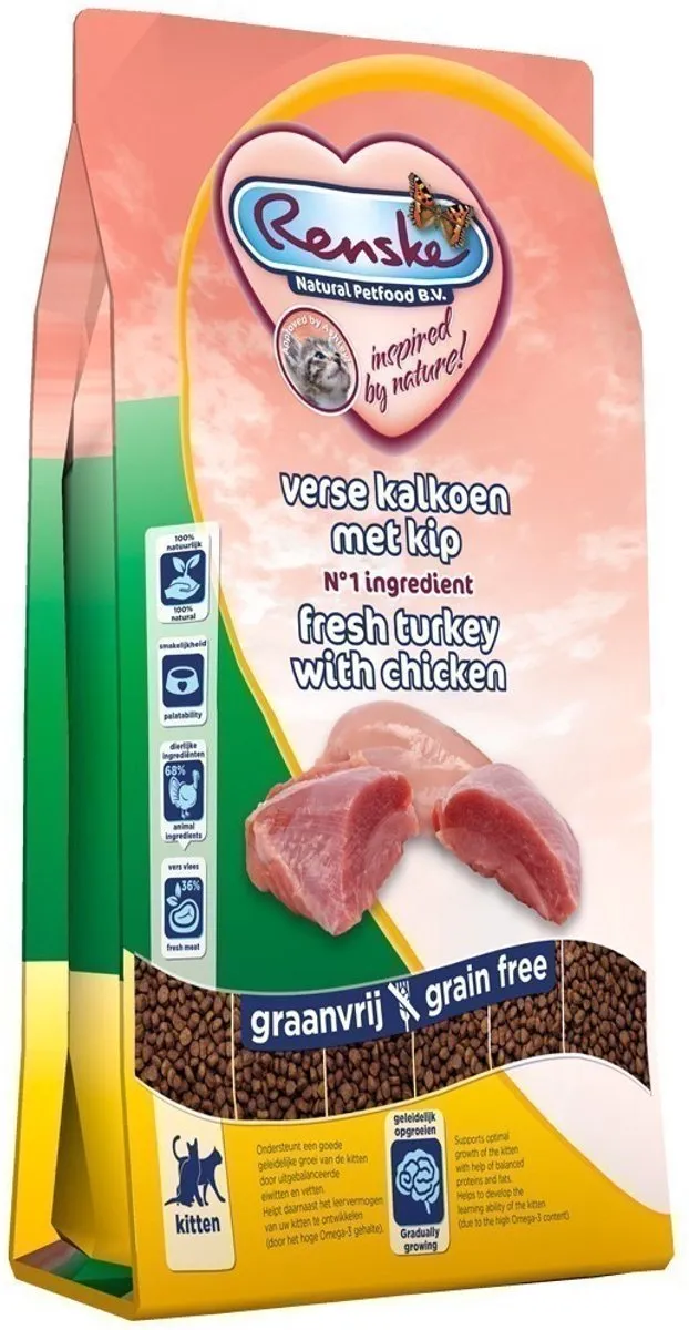 Renske Kitten Verse Kalkoen & Kip 400g - 2 Stuks