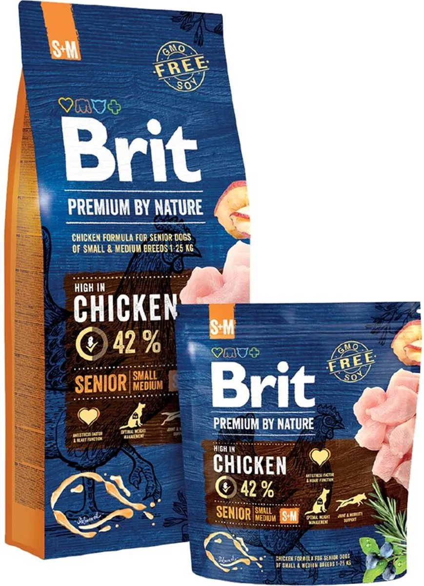 Brit Premium by Nature Senior Appel Kip Maïs 15kg