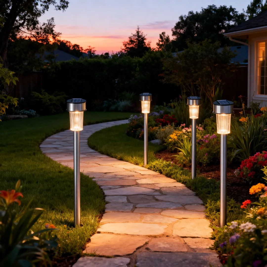 Grundig Solar Tuinlamp Set 4 Stuks - Kleurveranderend - IP44 Zilver