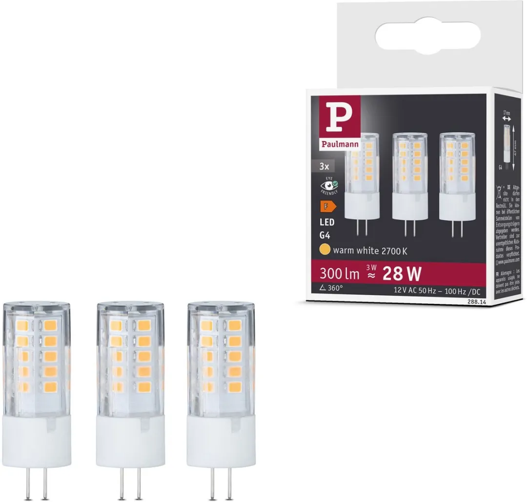 Paulmann LED Stiftfitting G4 Set 3x3W 2700K