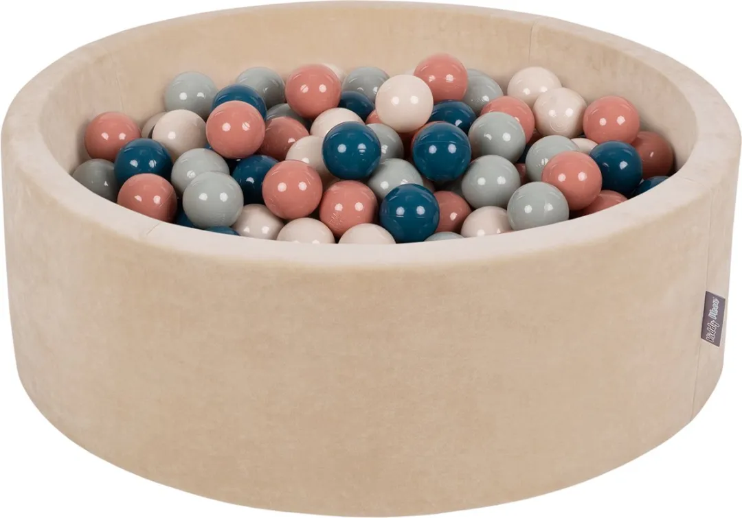 KiddyMoon Velvet Ballenbak 90x30cm 200 Ballen - Zandbeige