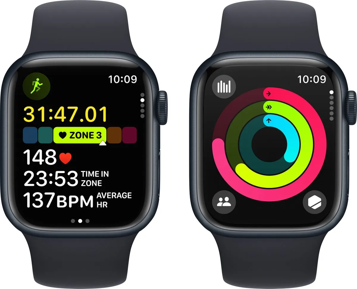 Apple Watch Series 9 GPS 41mm Middernacht Aluminium - Zwart