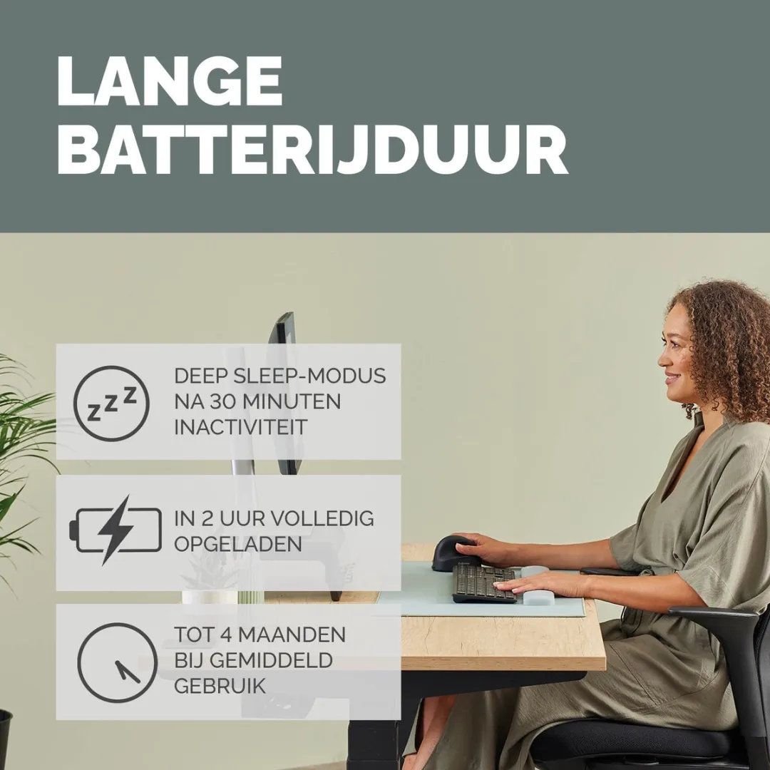 Fellowes Breyta™ Plus+ Verticale Muis Medium – Ergonomisch Rechtshandig – 3‑in‑1 (Bluetooth / USB‑C / Bedraad) – 2400 DPI – Antibacterieel - Zwart